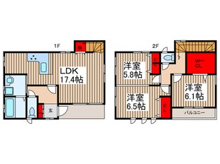 大谷口貸家の物件間取画像